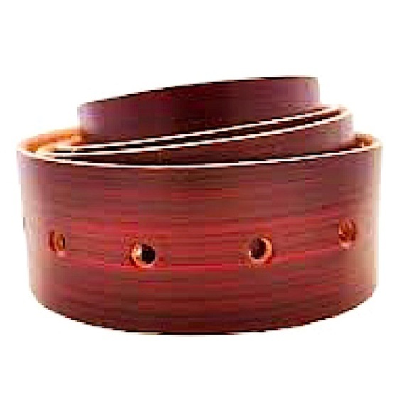 FluffyCo Hand Tooled Red Brown Leather Belt With Pansy Photo Belt Buckle 32-35 M main image 2